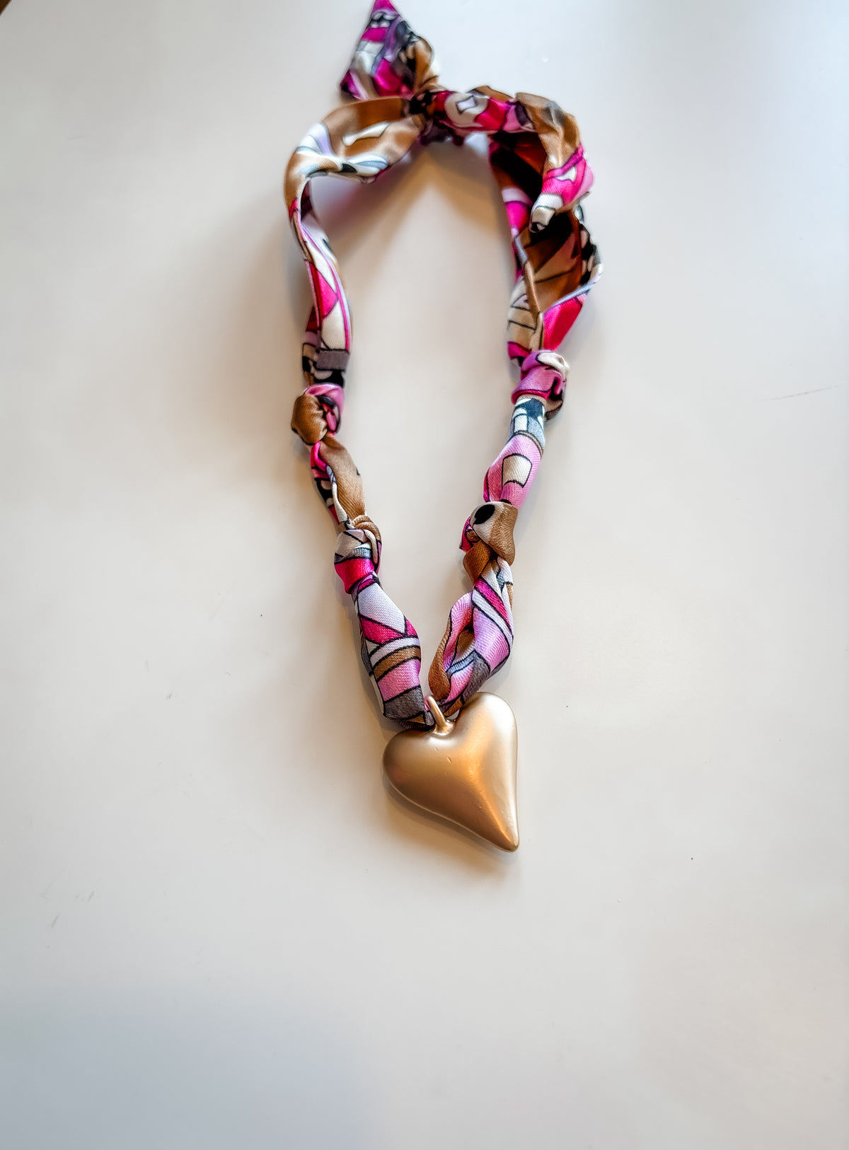 Bold Heart Scarf Necklace