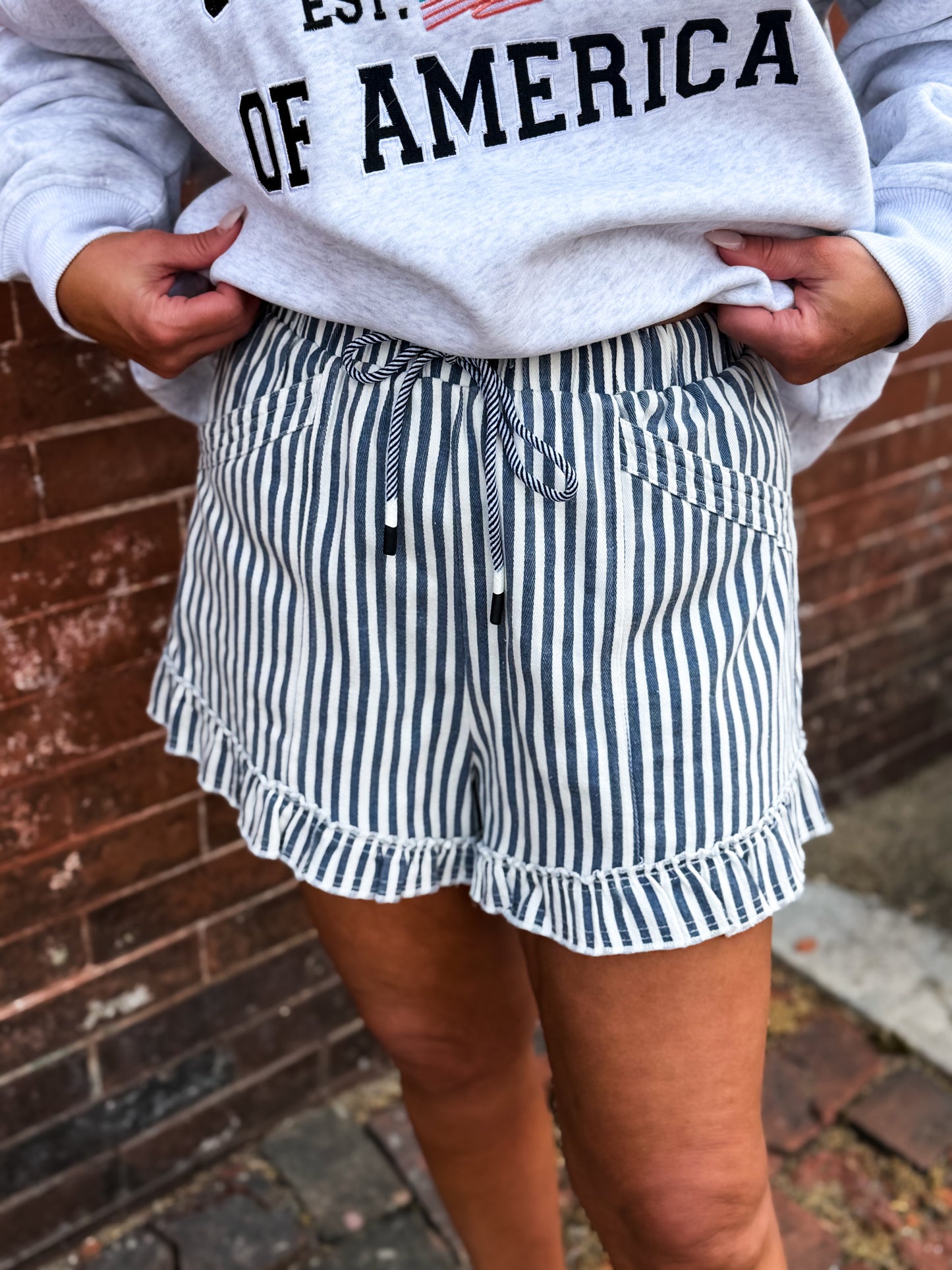 Uptown Stripe Denim Short