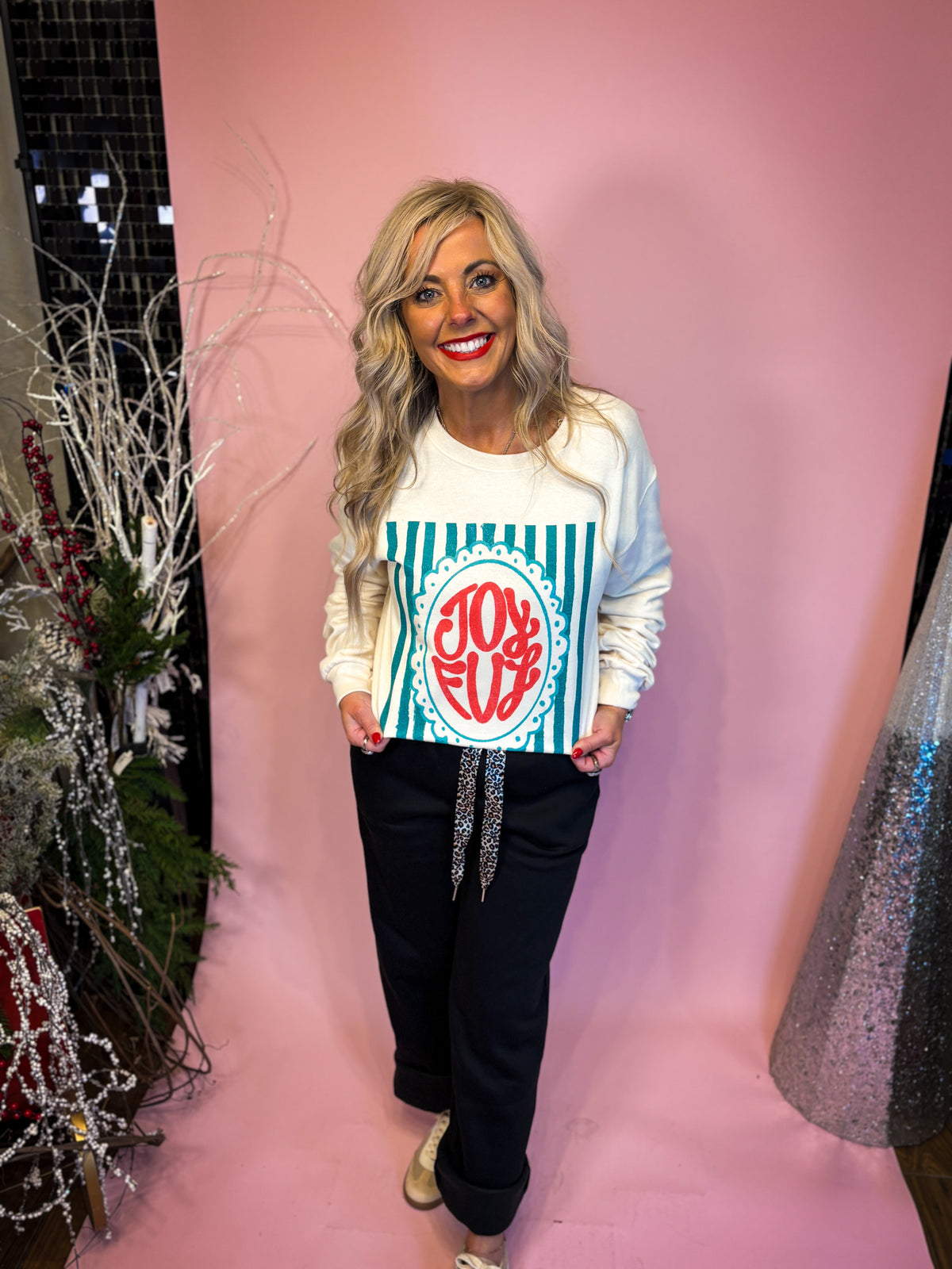 Joyful Stripe Sweatshirt
