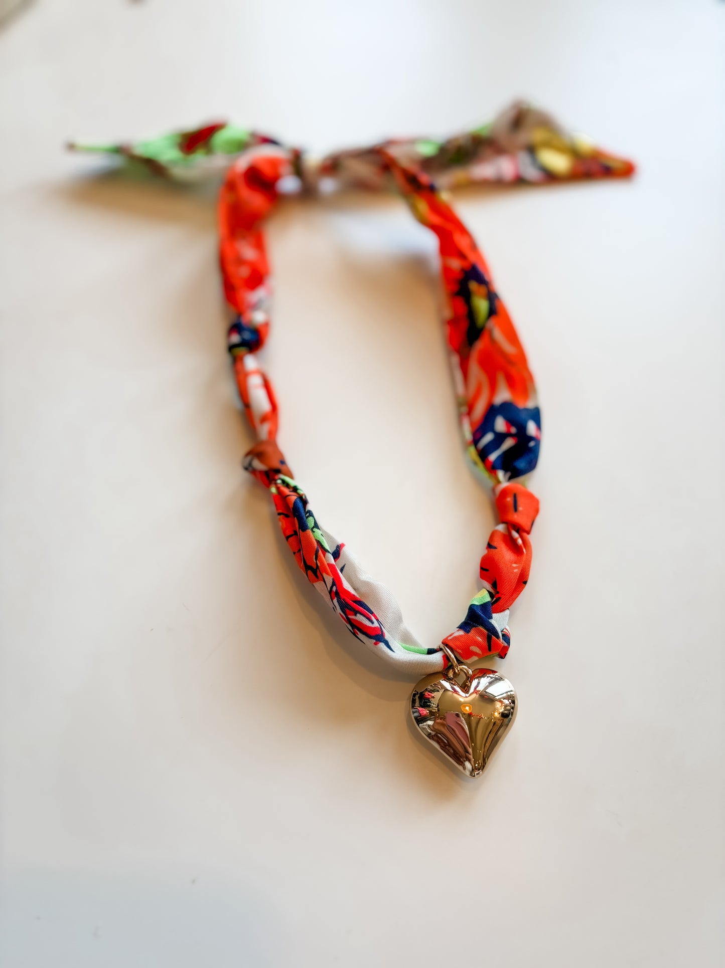 Bold Heart Scarf Necklace