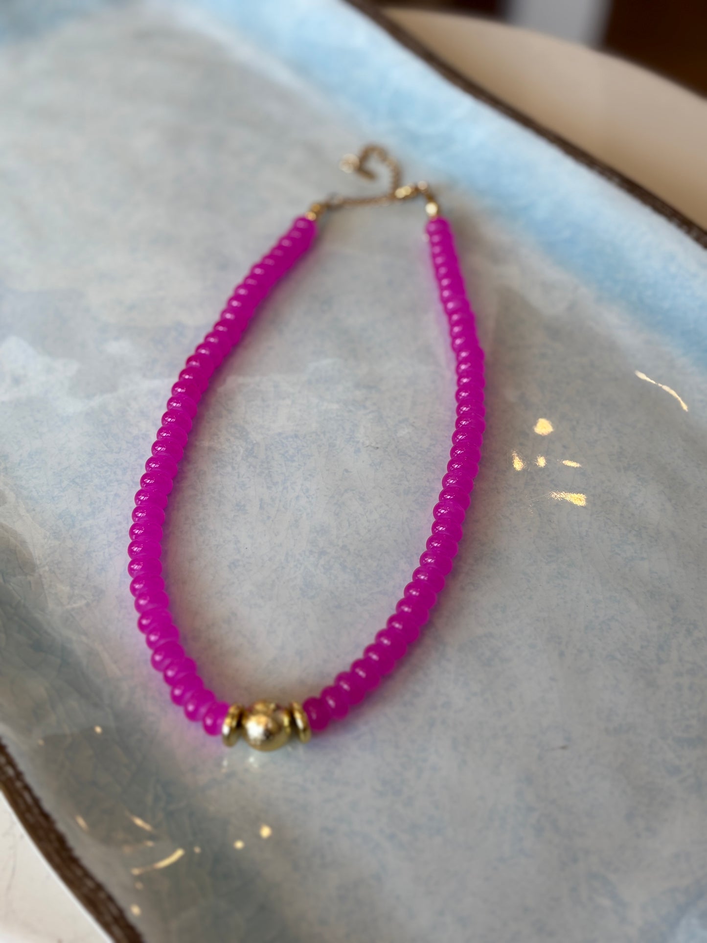 Pink Pop Beaded Necklace