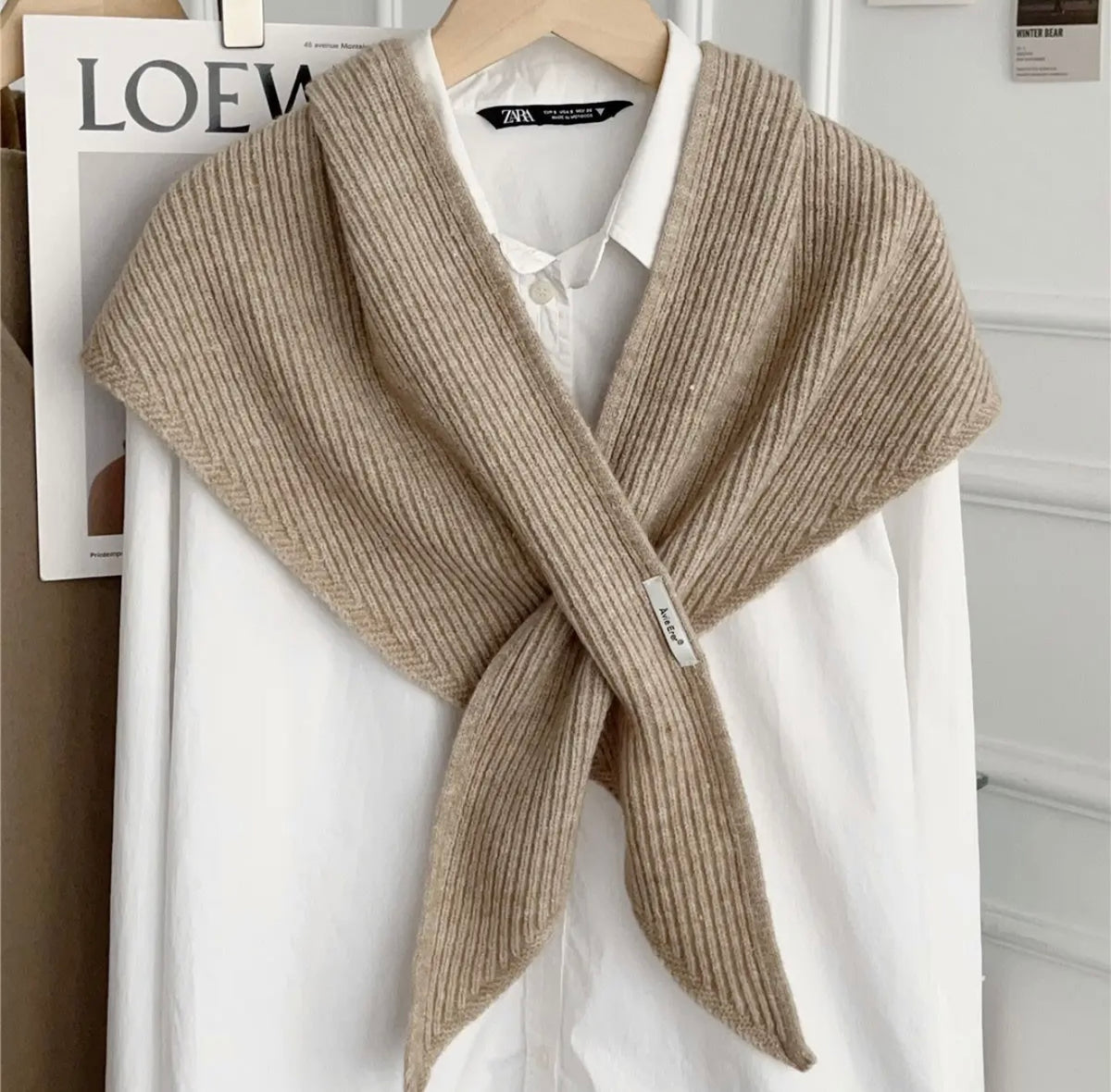 Khaki Knit Scarf