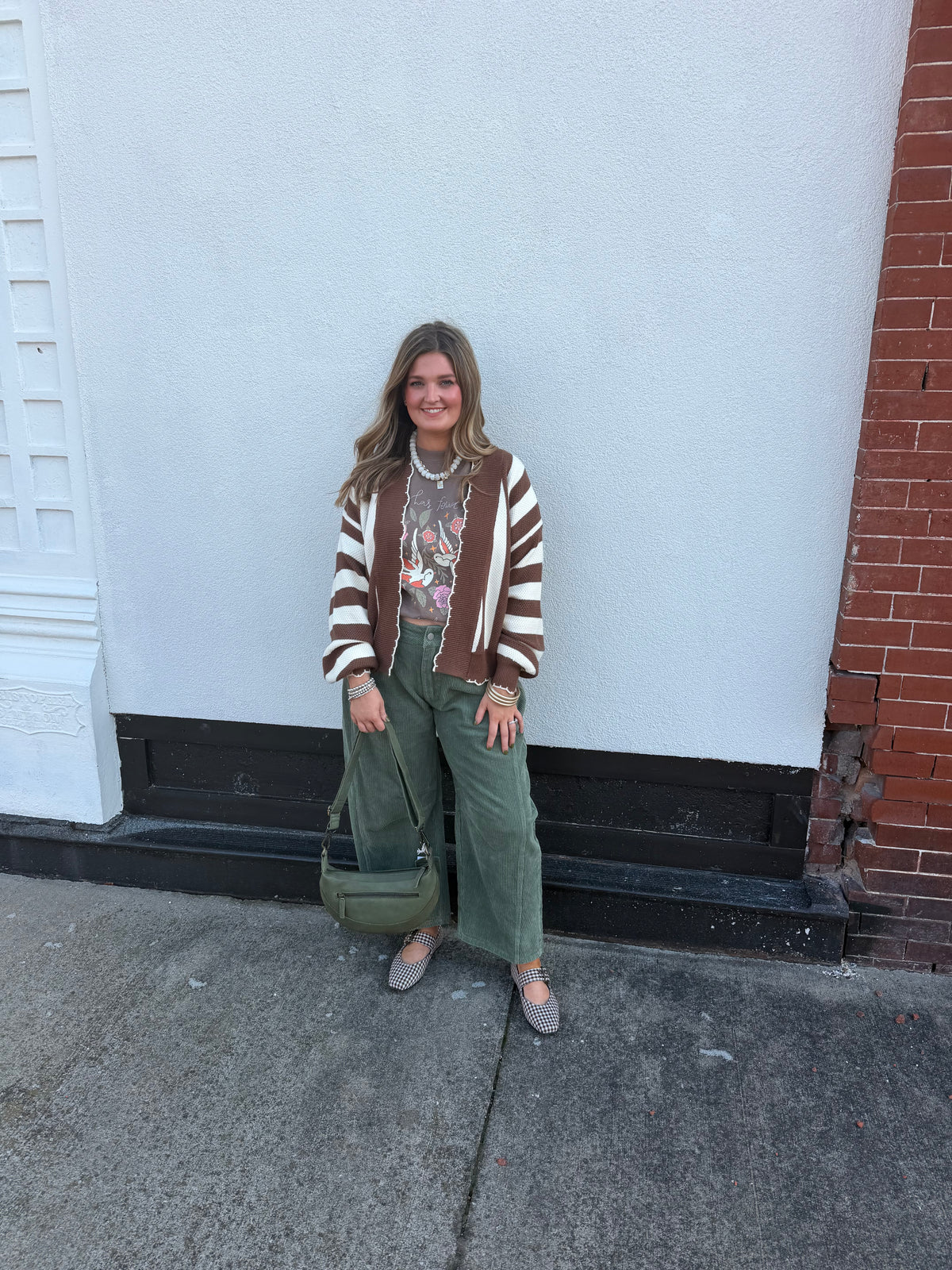 Coffee Simply Striped Cardigan