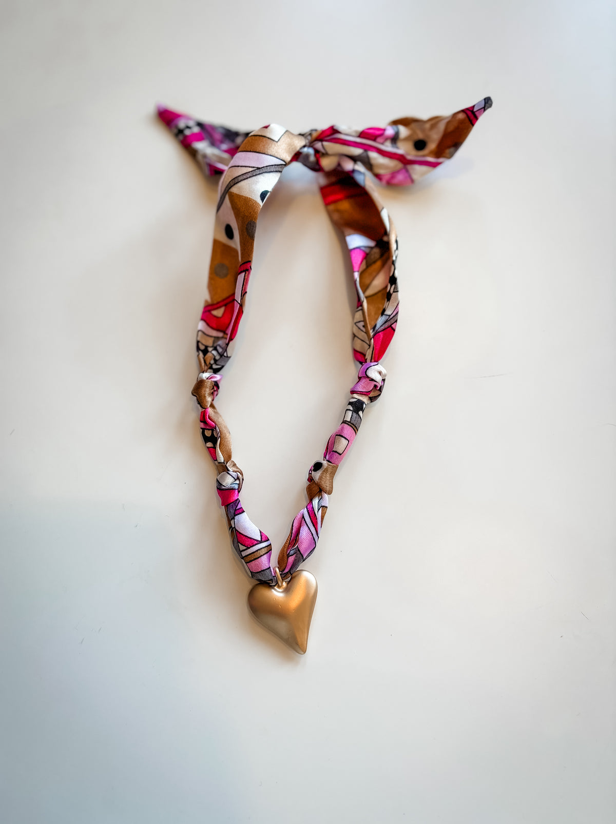 Bold Heart Scarf Necklace