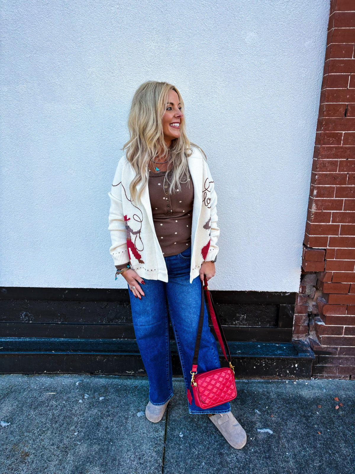 The Darling Dot Brown Henley