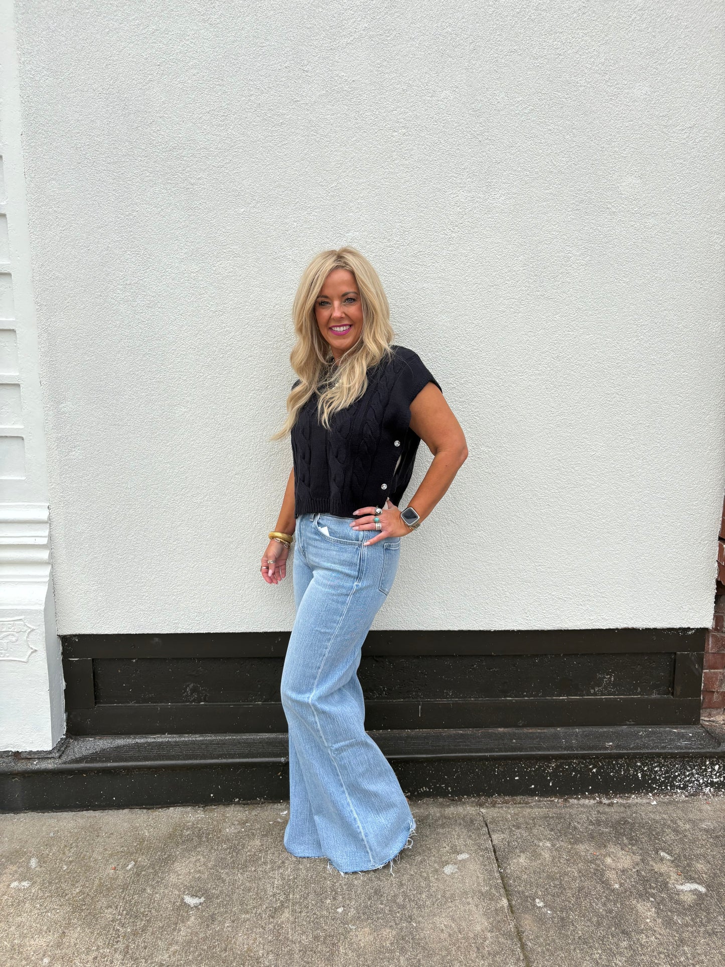 Side Note Sweater Vest - Navy