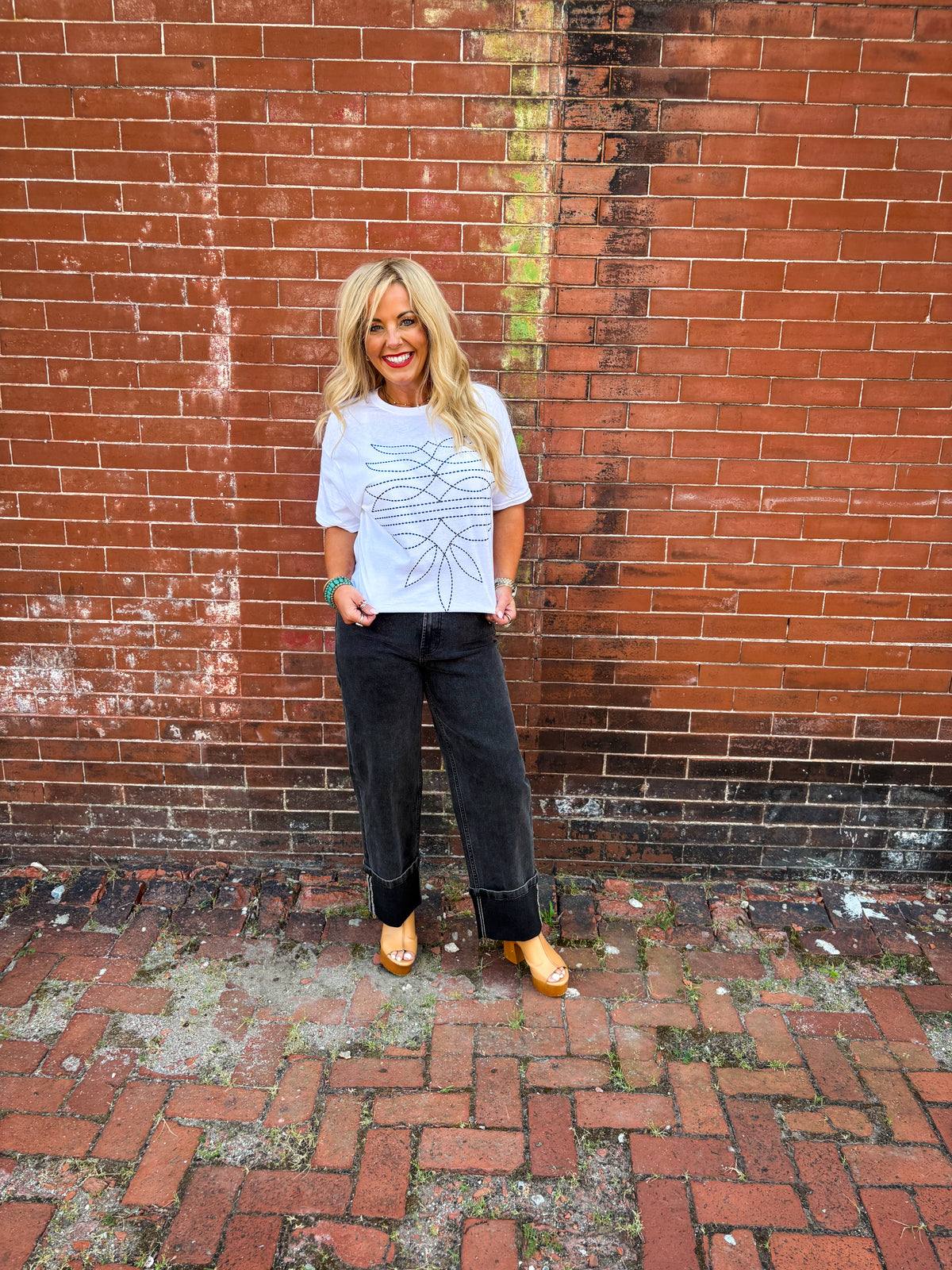 Cowboy Boot Stitch Tee