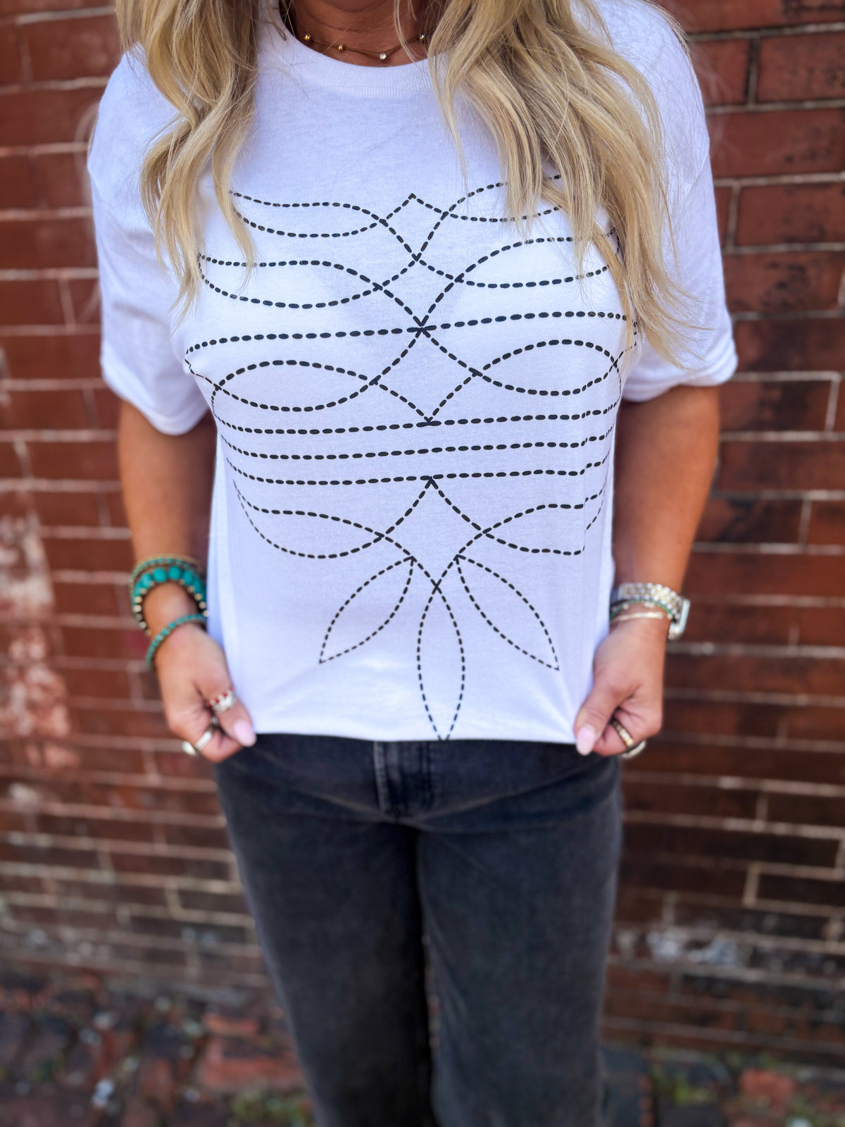 Cowboy Boot Stitch Tee