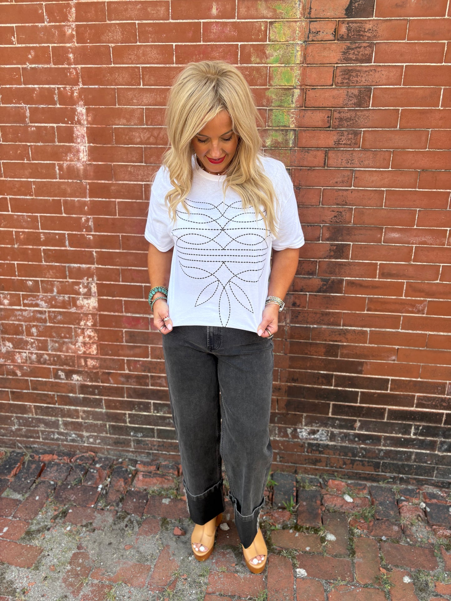 Cowboy Boot Stitch Tee