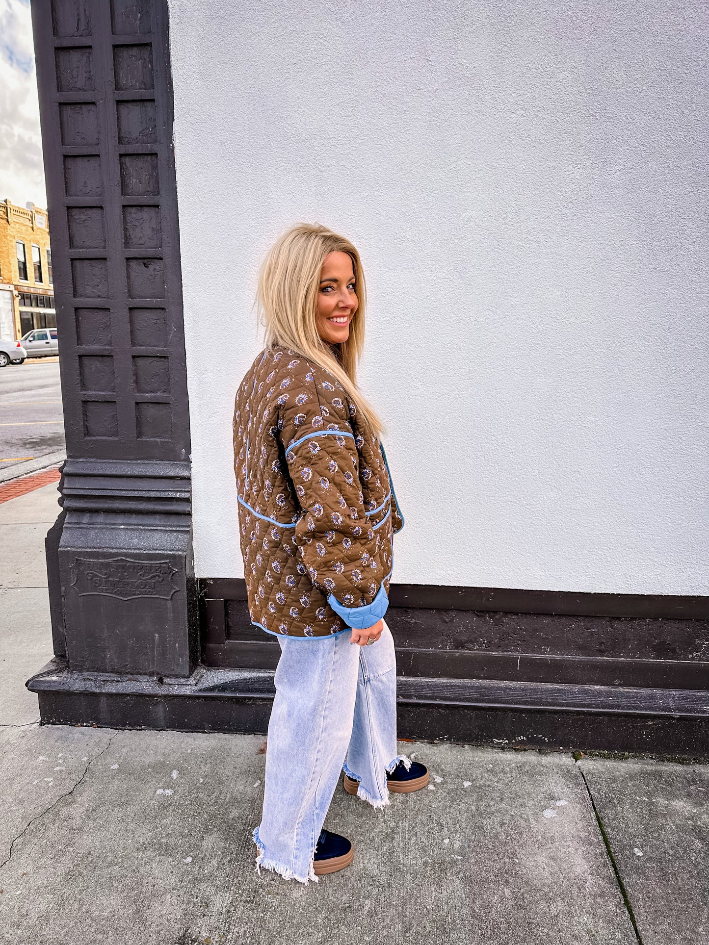 Vintage Feel Quilted Jacket - Mocha