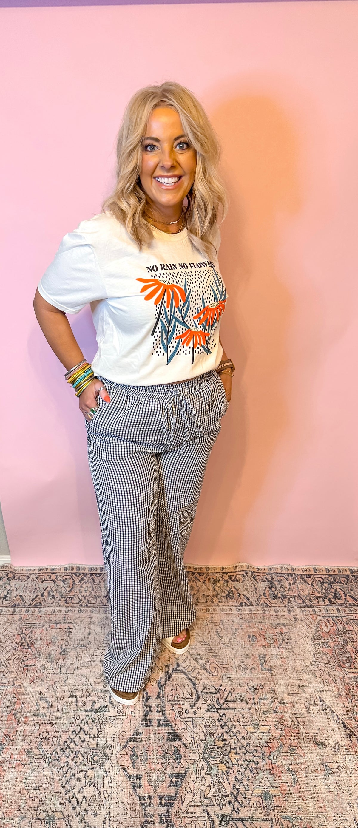 Black Gingham Pants