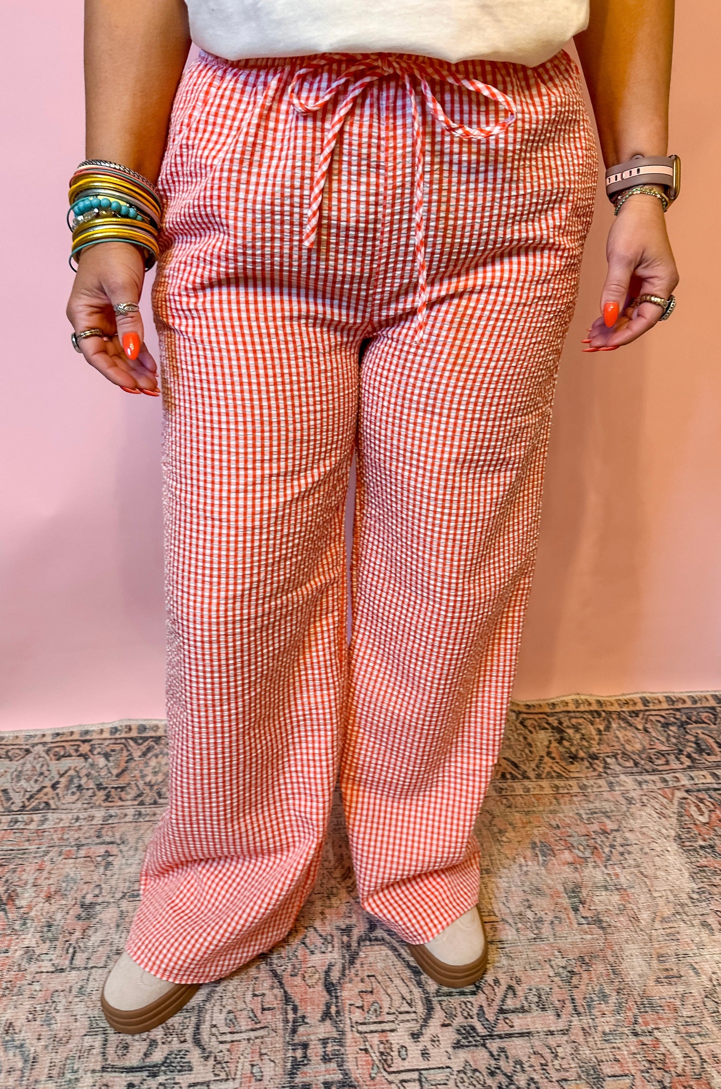 Red Gingham Pants
