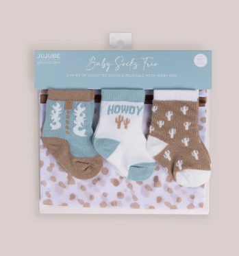 Howdy Partner Baby Socks- Blue