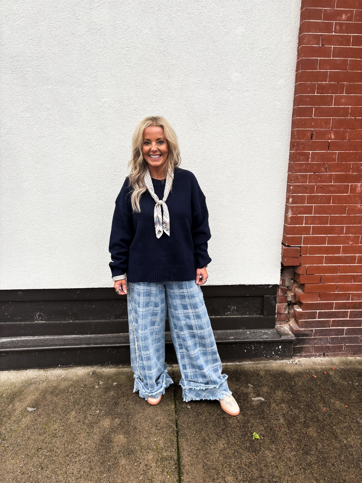 The Signature Tie Navy Sweater