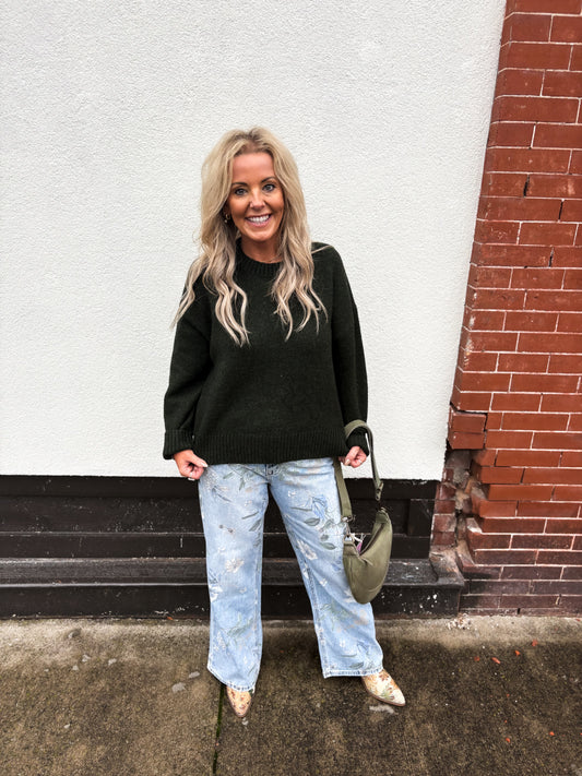 The Signature Tie Olive Sweater