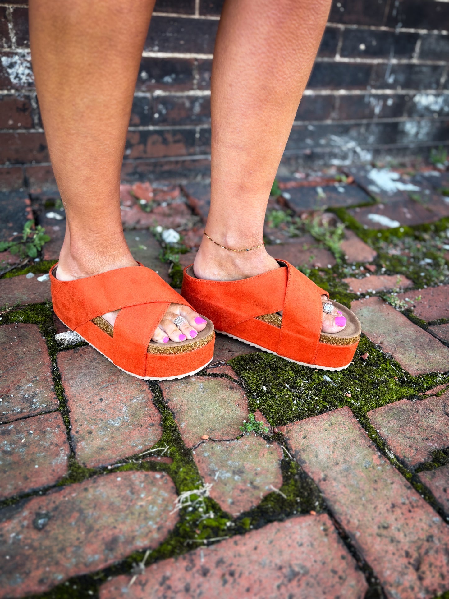 Nina Orange Platform Sandal