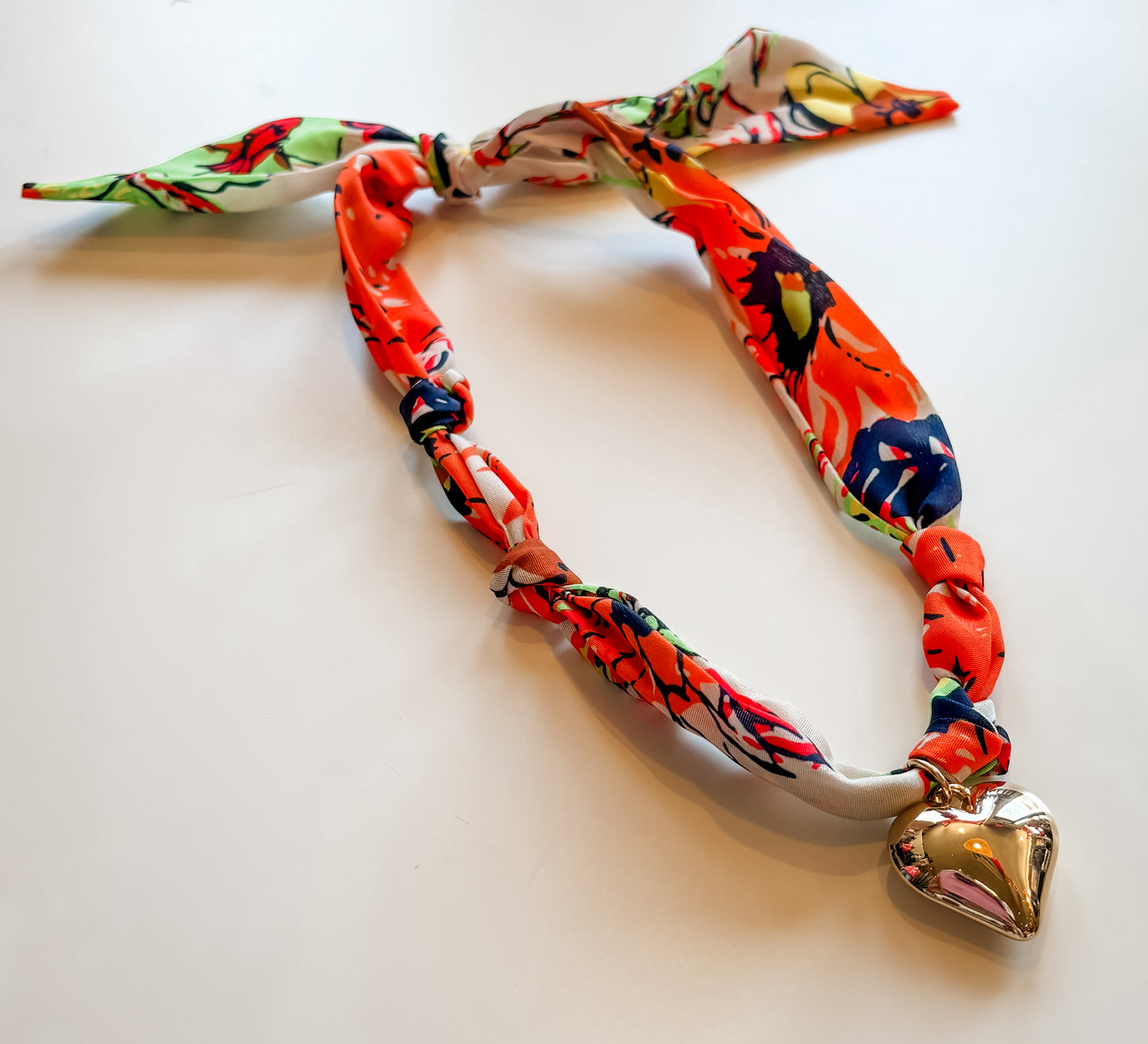 Bold Heart Scarf Necklace