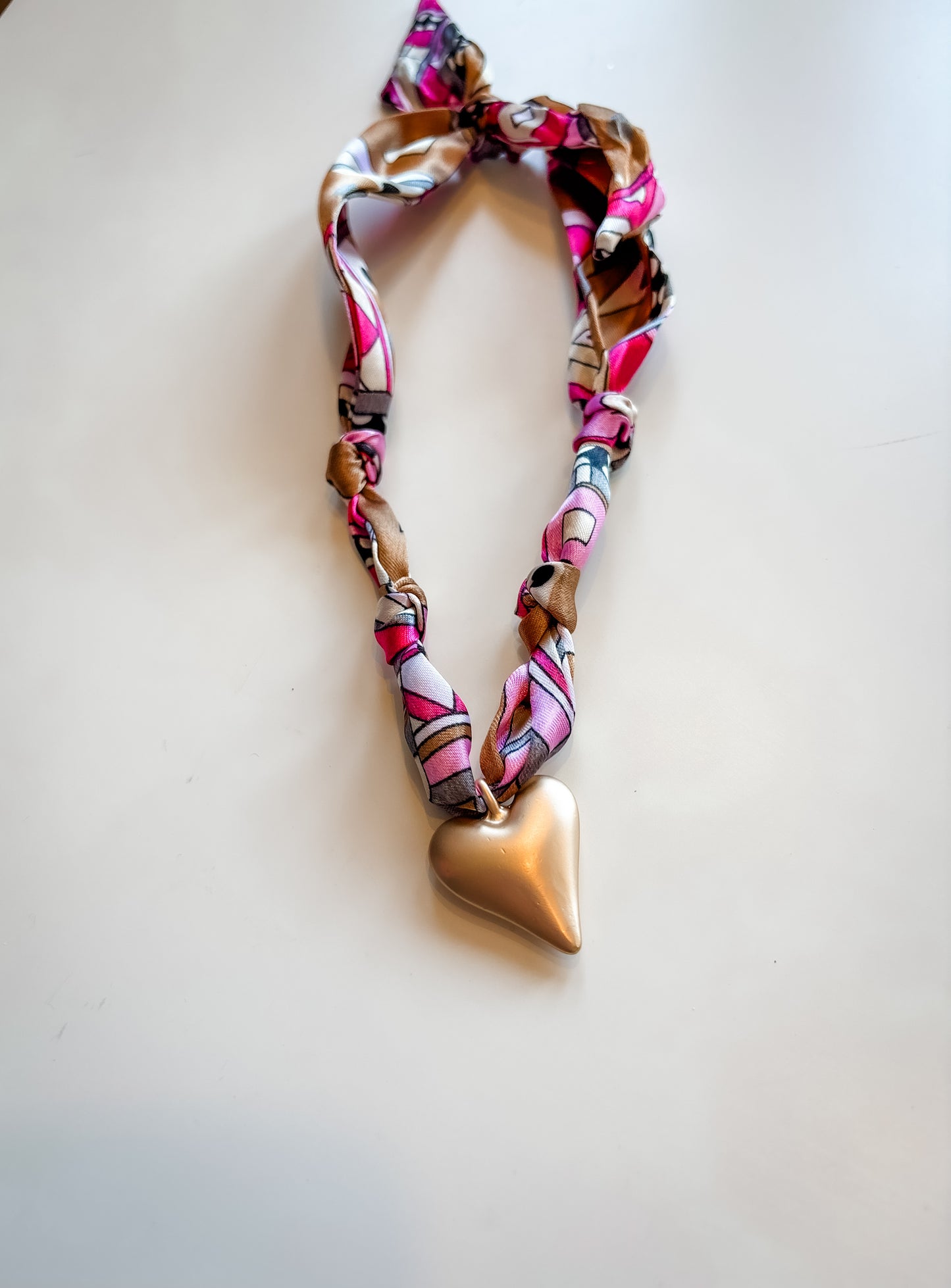 Bold Heart Scarf Necklace
