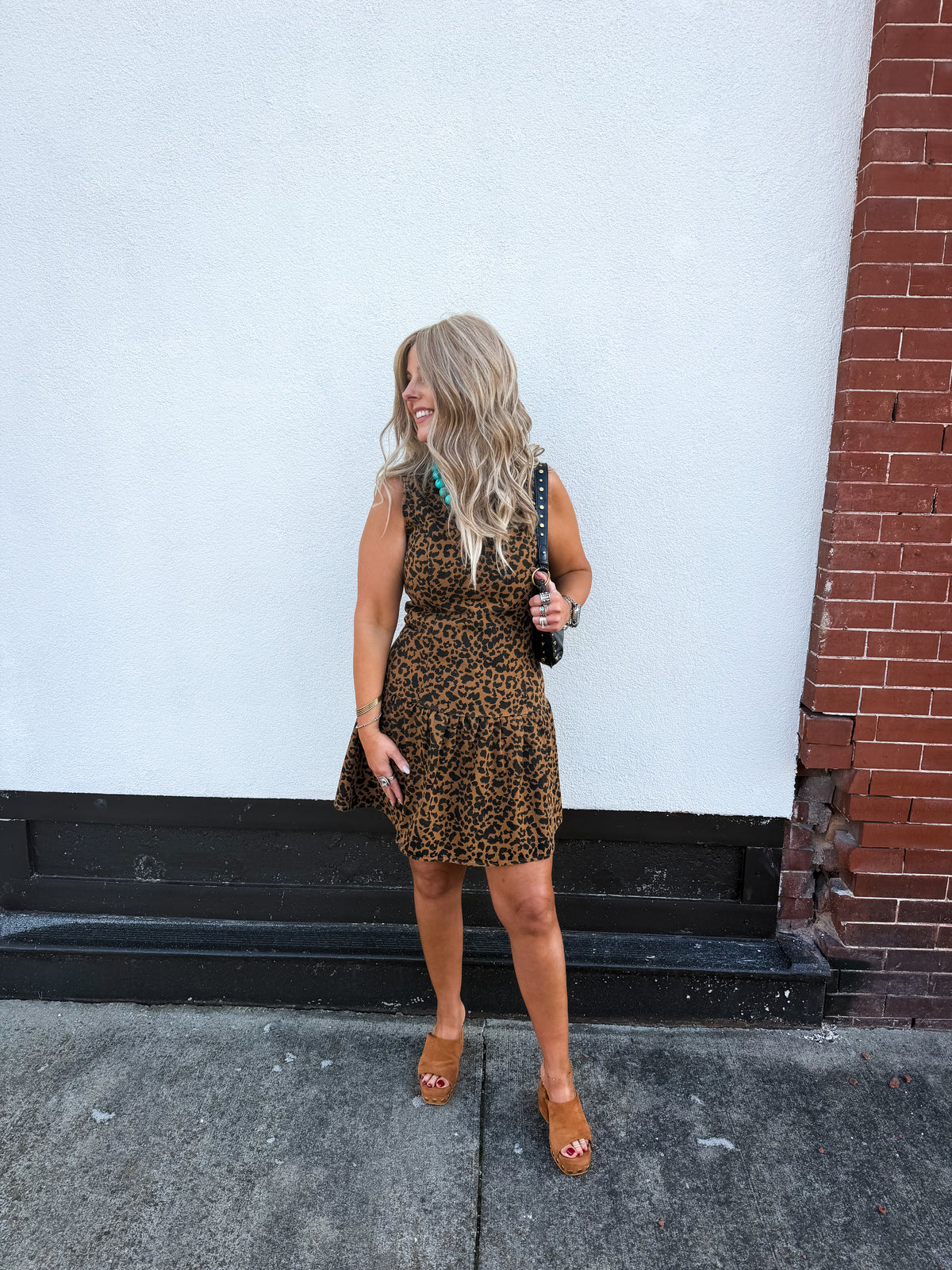 Wild Side Leopard Denim Dress