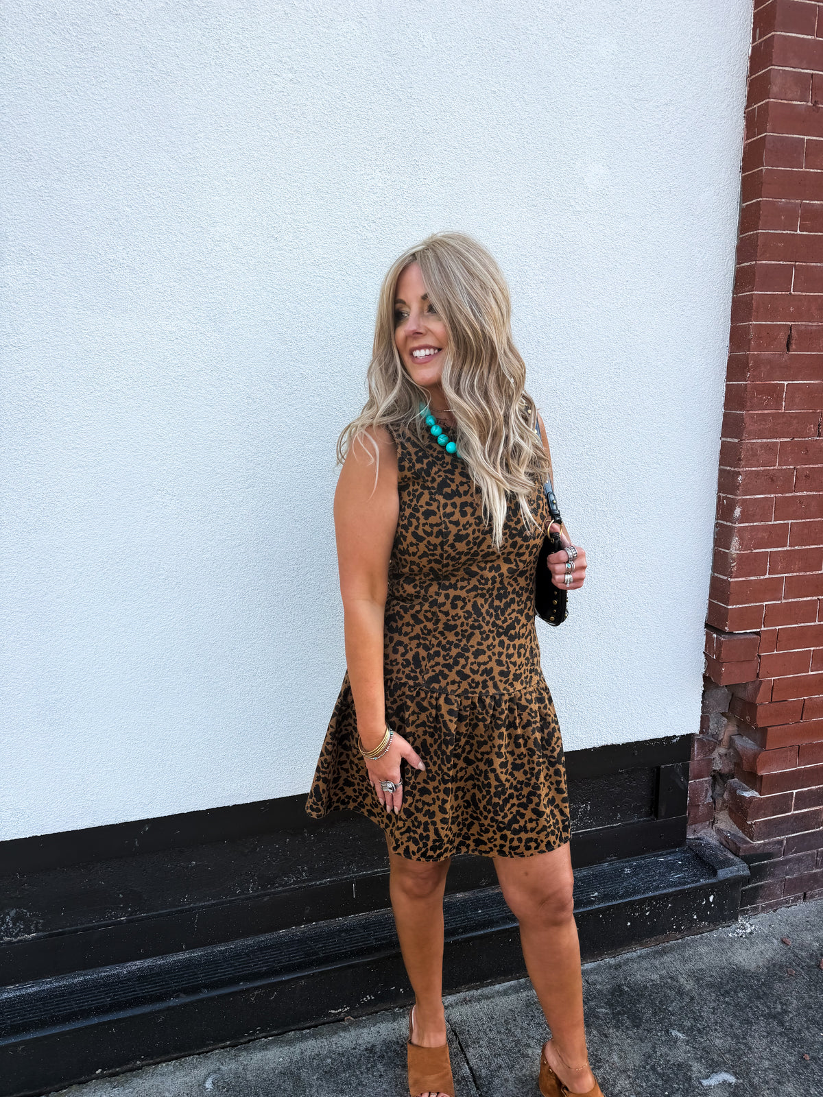 Wild Side Leopard Denim Dress