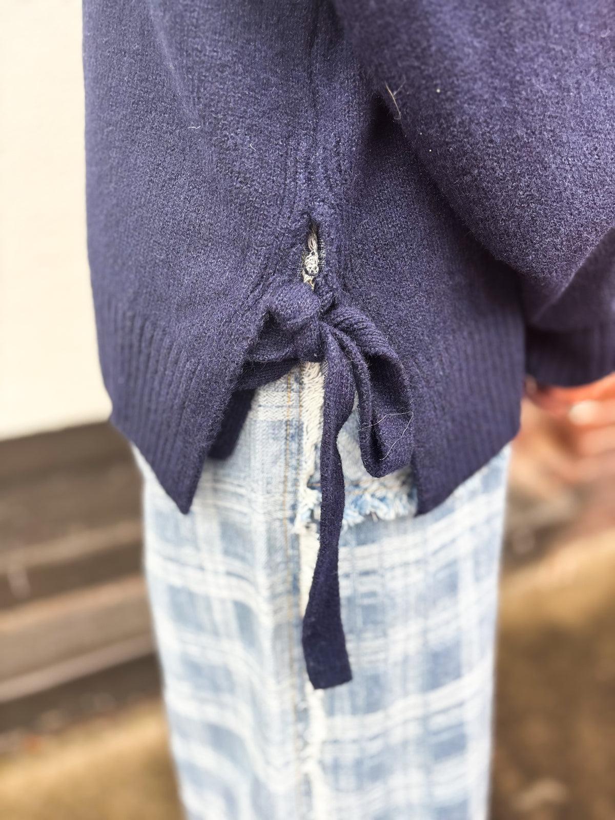 The Signature Tie Navy Sweater