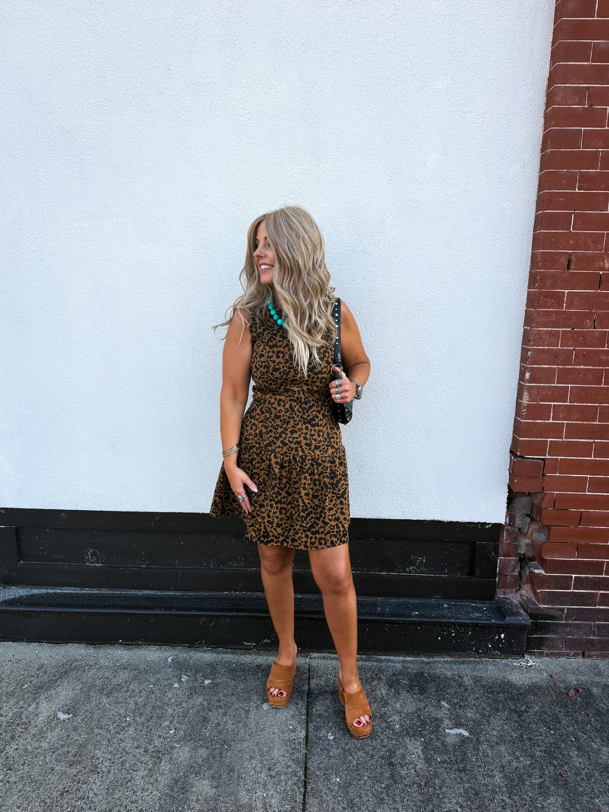 Wild Side Leopard Denim Dress