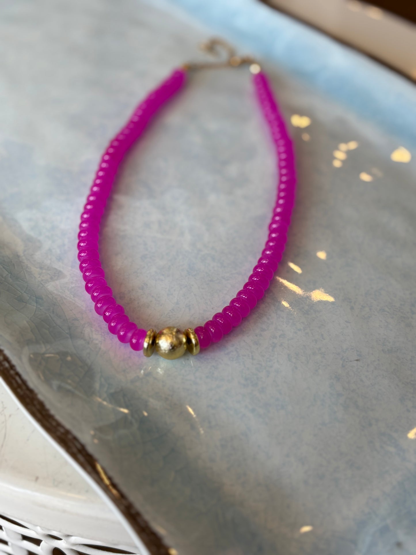 Pink Pop Beaded Necklace