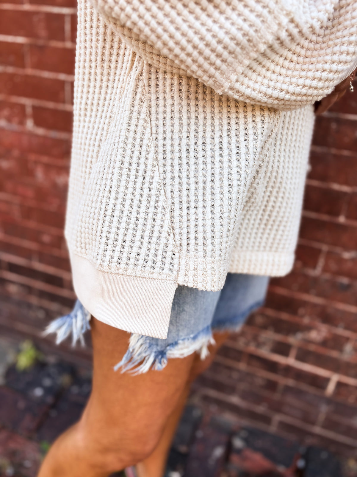 Cream Cozy Patch Pullover
