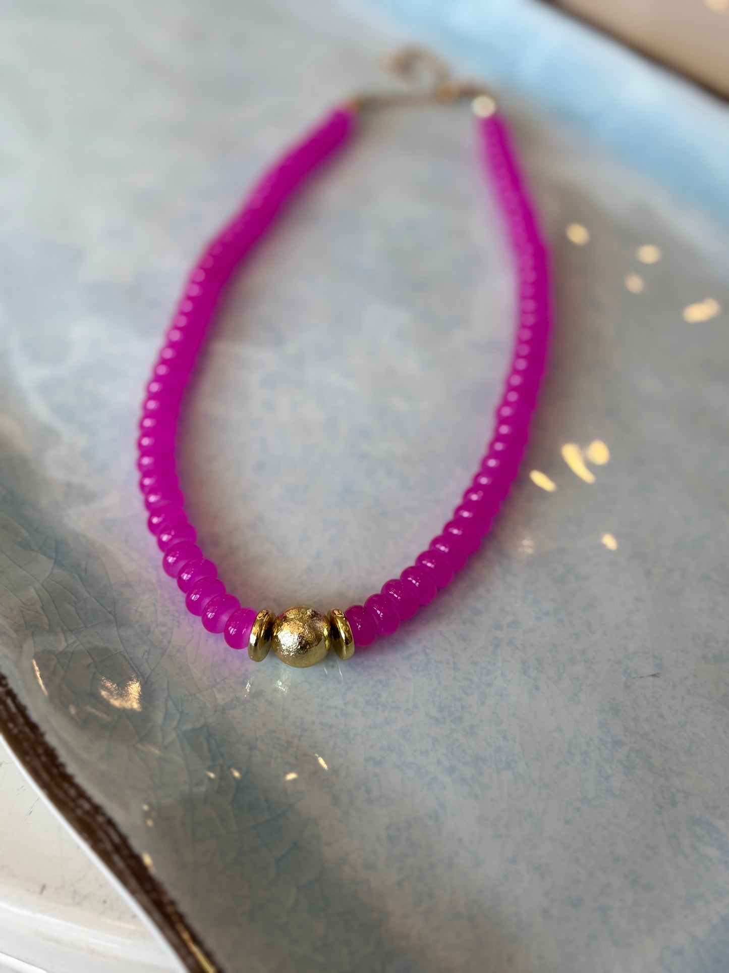 Pink Pop Beaded Necklace