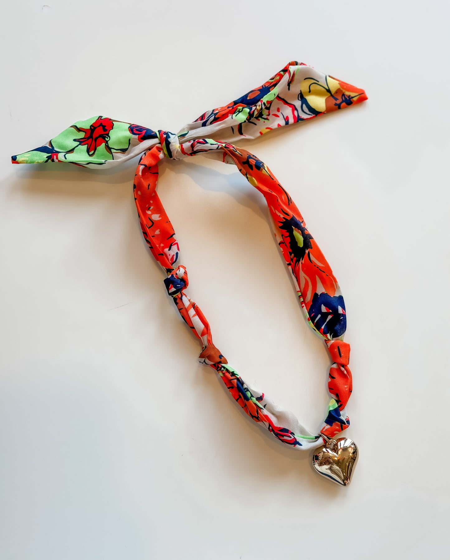 Bold Heart Scarf Necklace