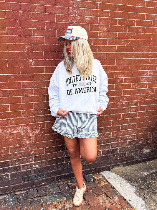 Uptown Stripe Denim Short