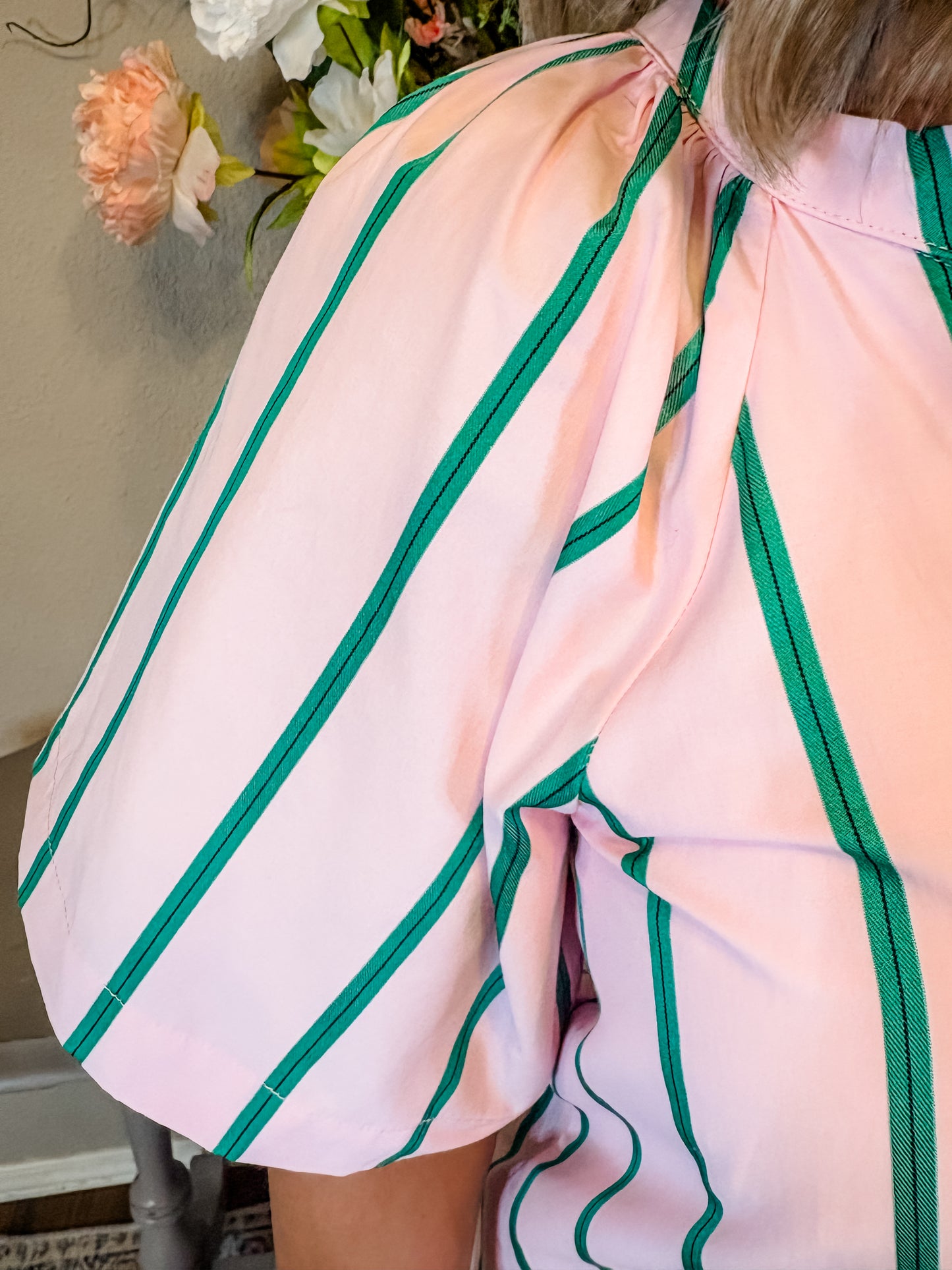 Sweet Striped Pink & Green Dress