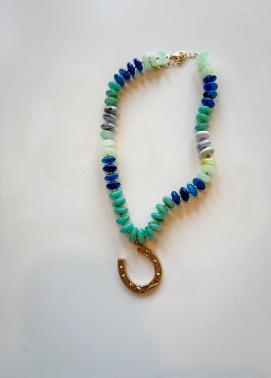 Horse Shoe Beaded Necklace