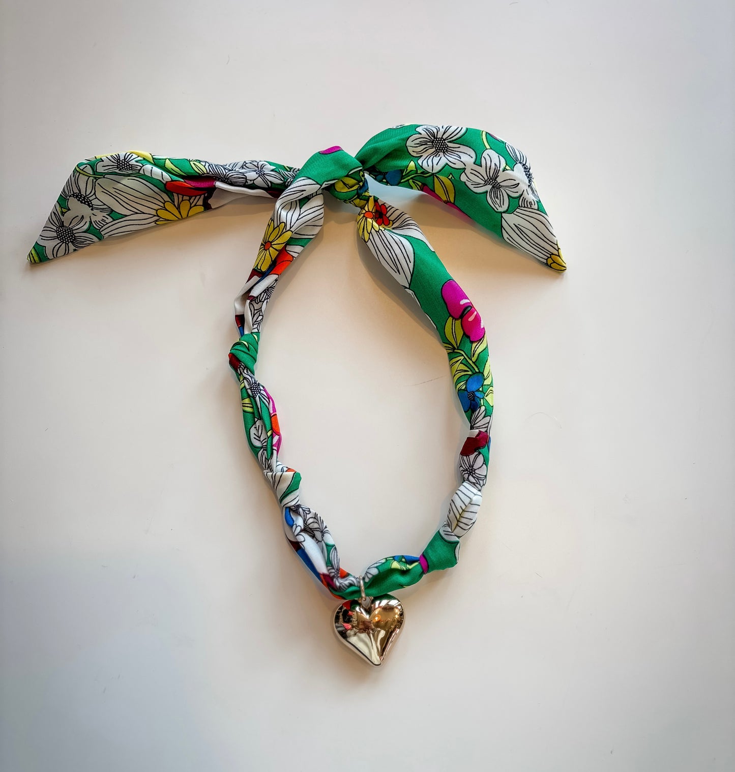 Bold Heart Scarf Necklace