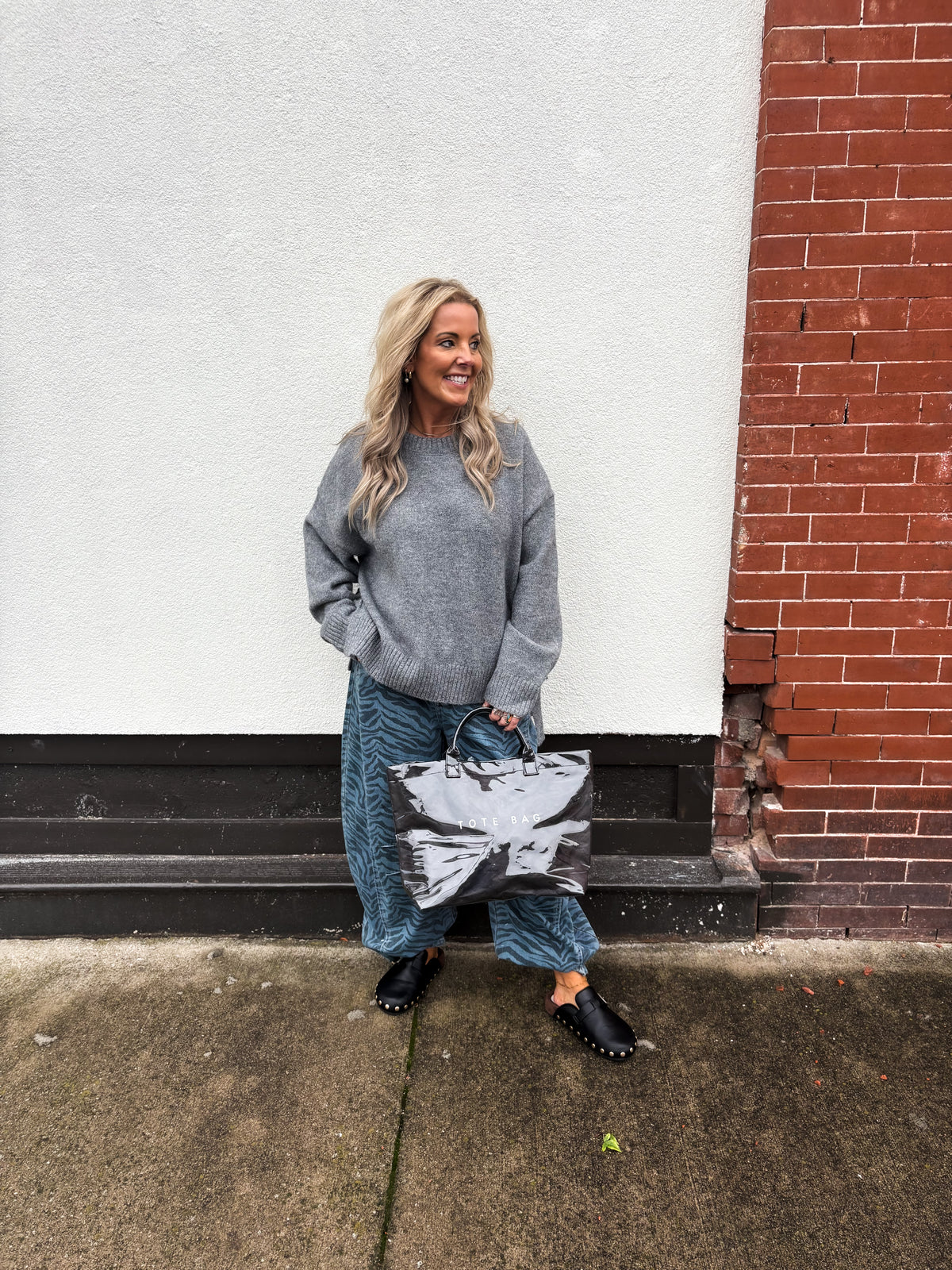 The Signature Tie Grey Sweater