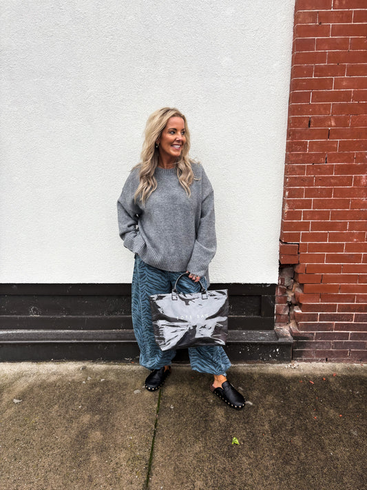 The Signature Tie Grey Sweater