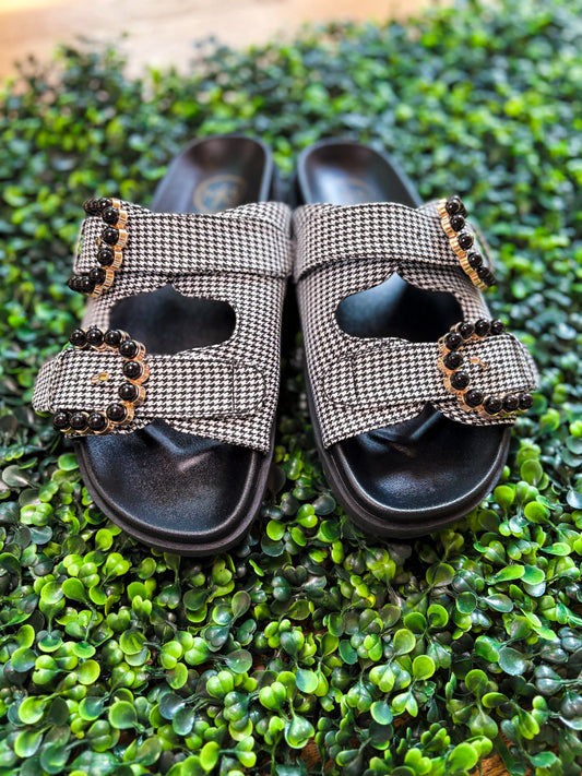 Kelly Houndstooth Sandal