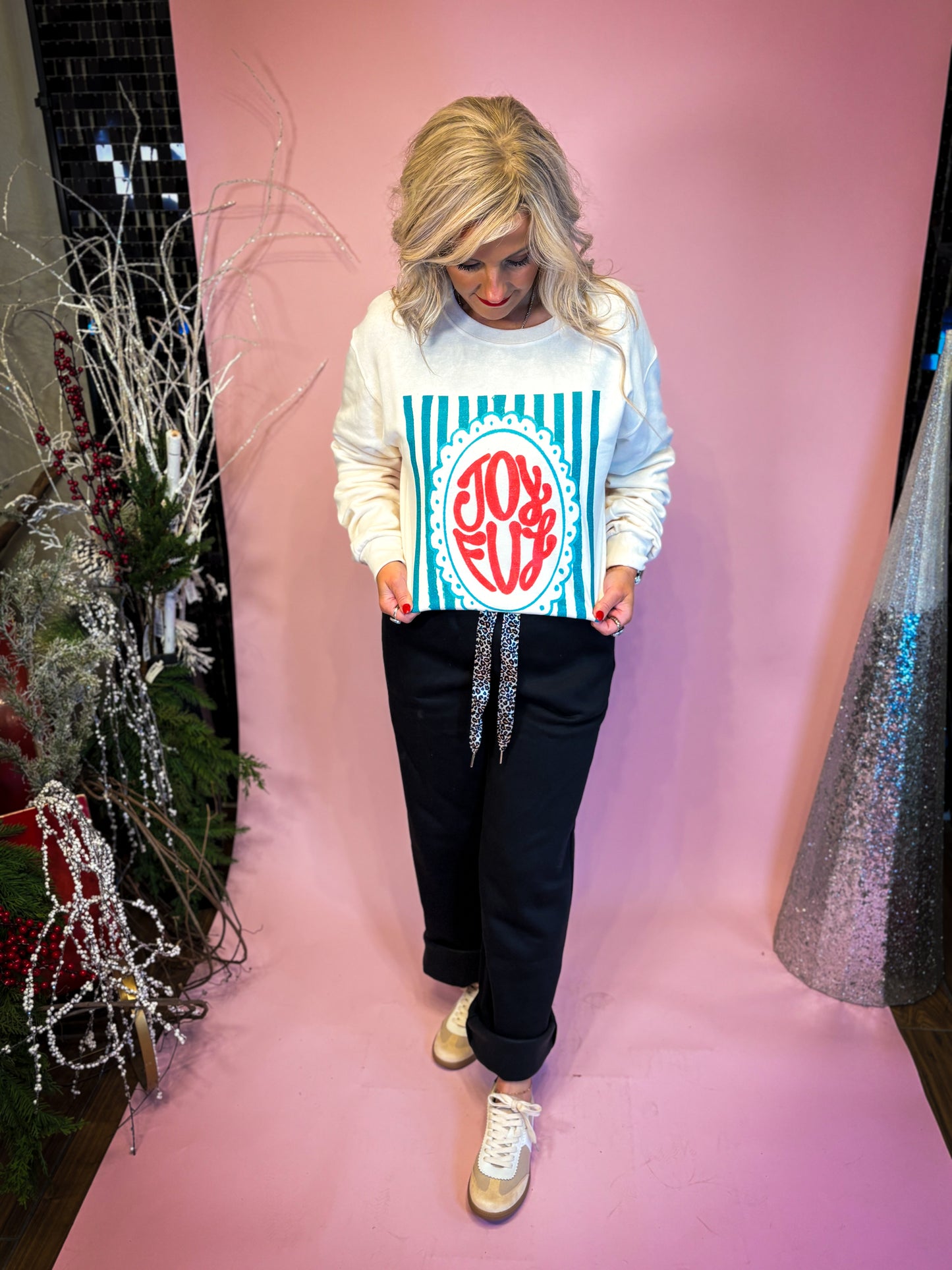 Joyful Stripe Sweatshirt