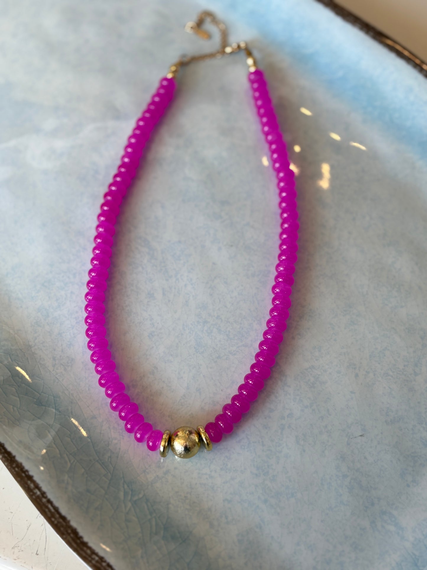 Pink Pop Beaded Necklace