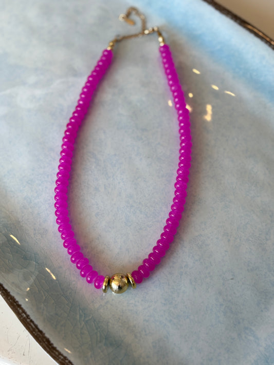Pink Pop Beaded Necklace