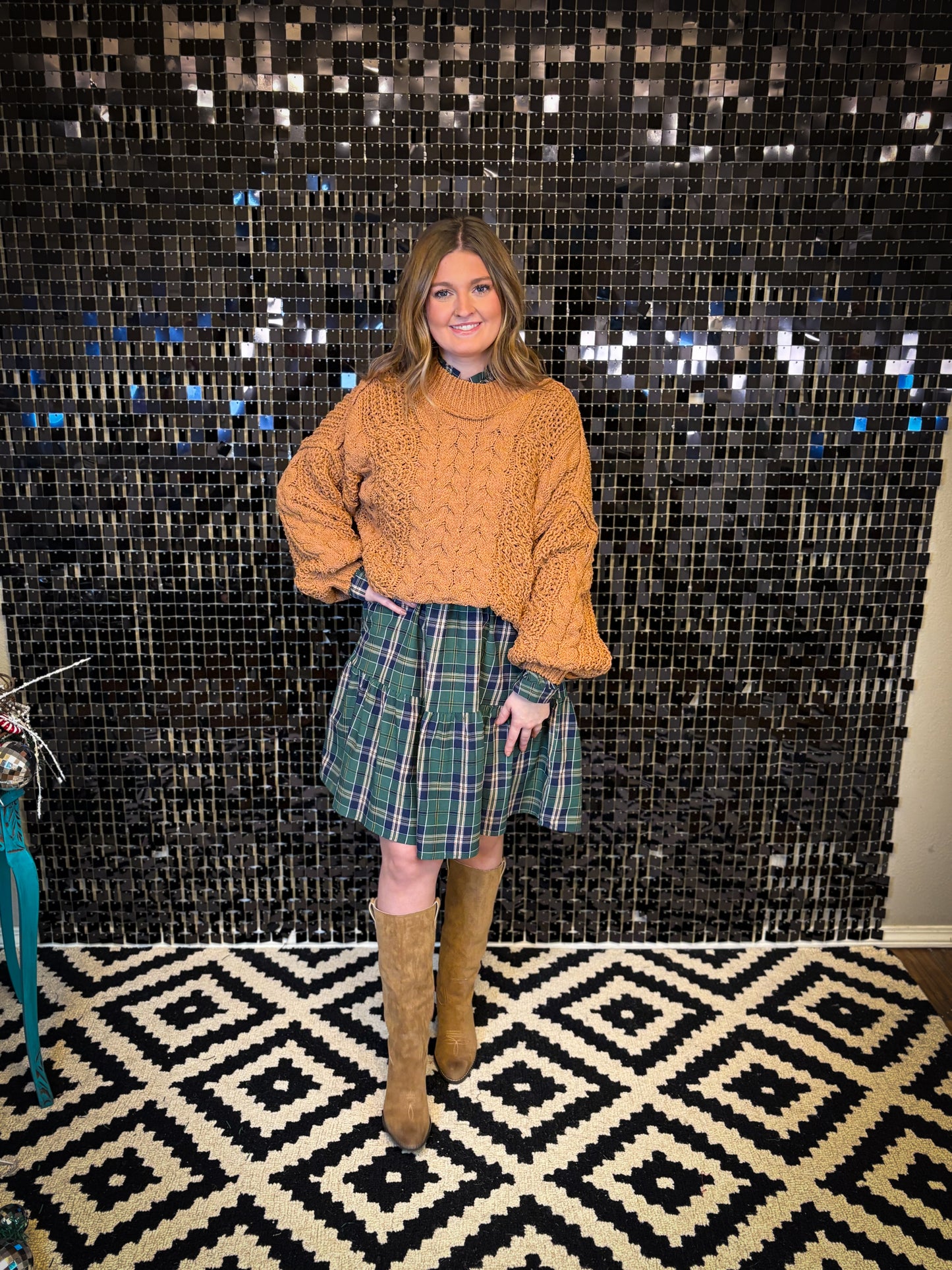 Evergreen Plaid Dress