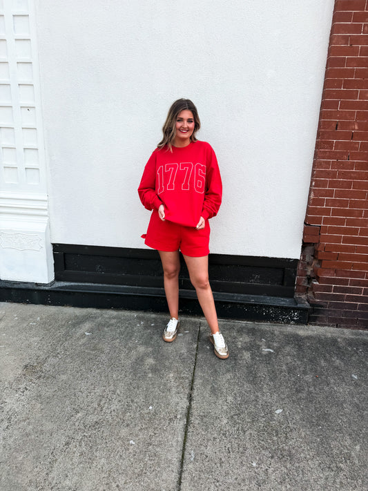 Red Luxe Leisure Shorts