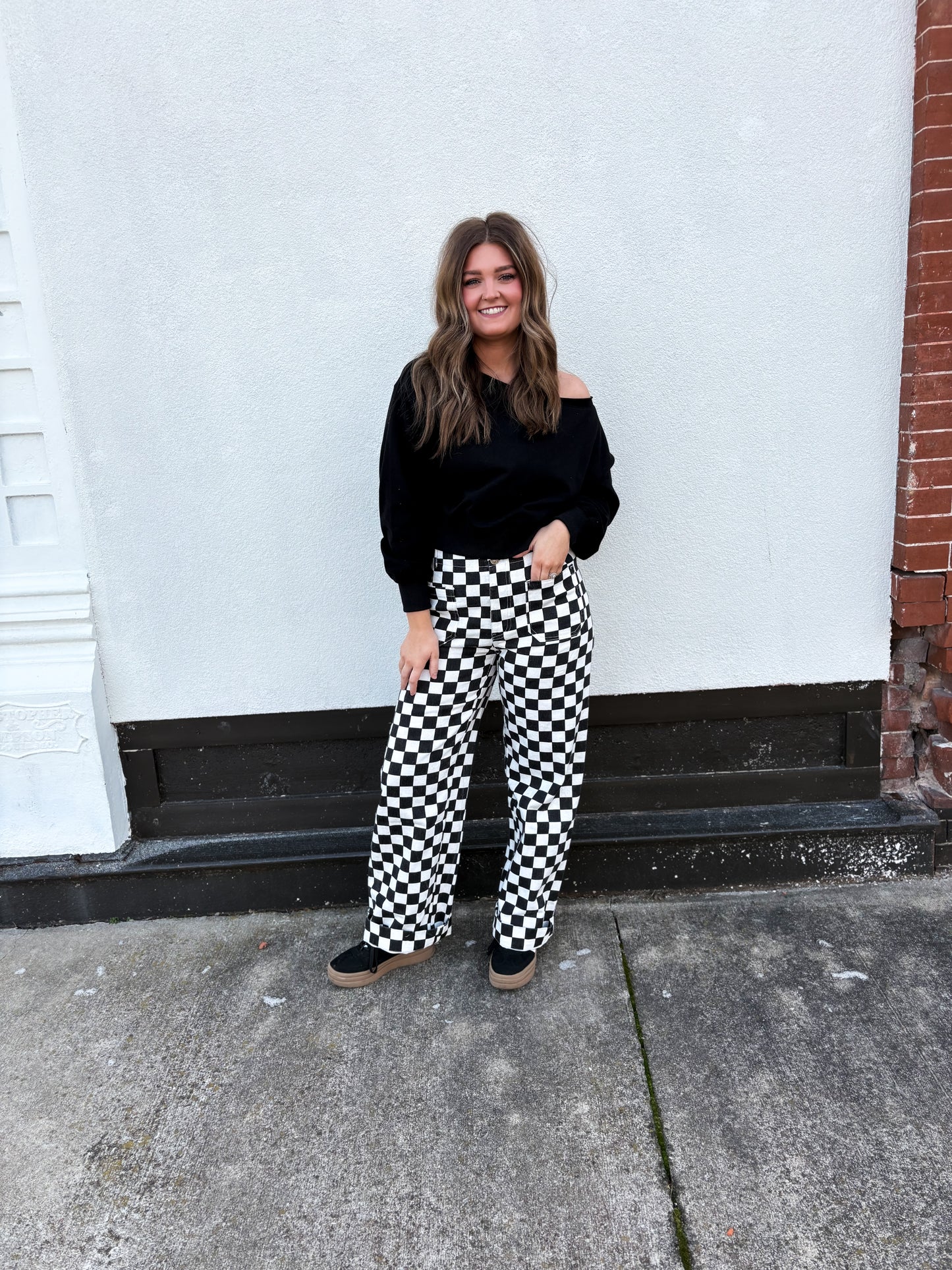 Peek-A-Shoulder Pullover Black