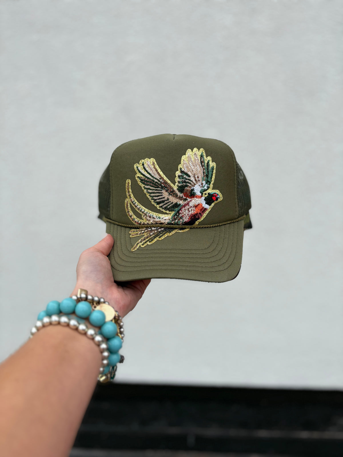 Fly Girl Olive Trucker