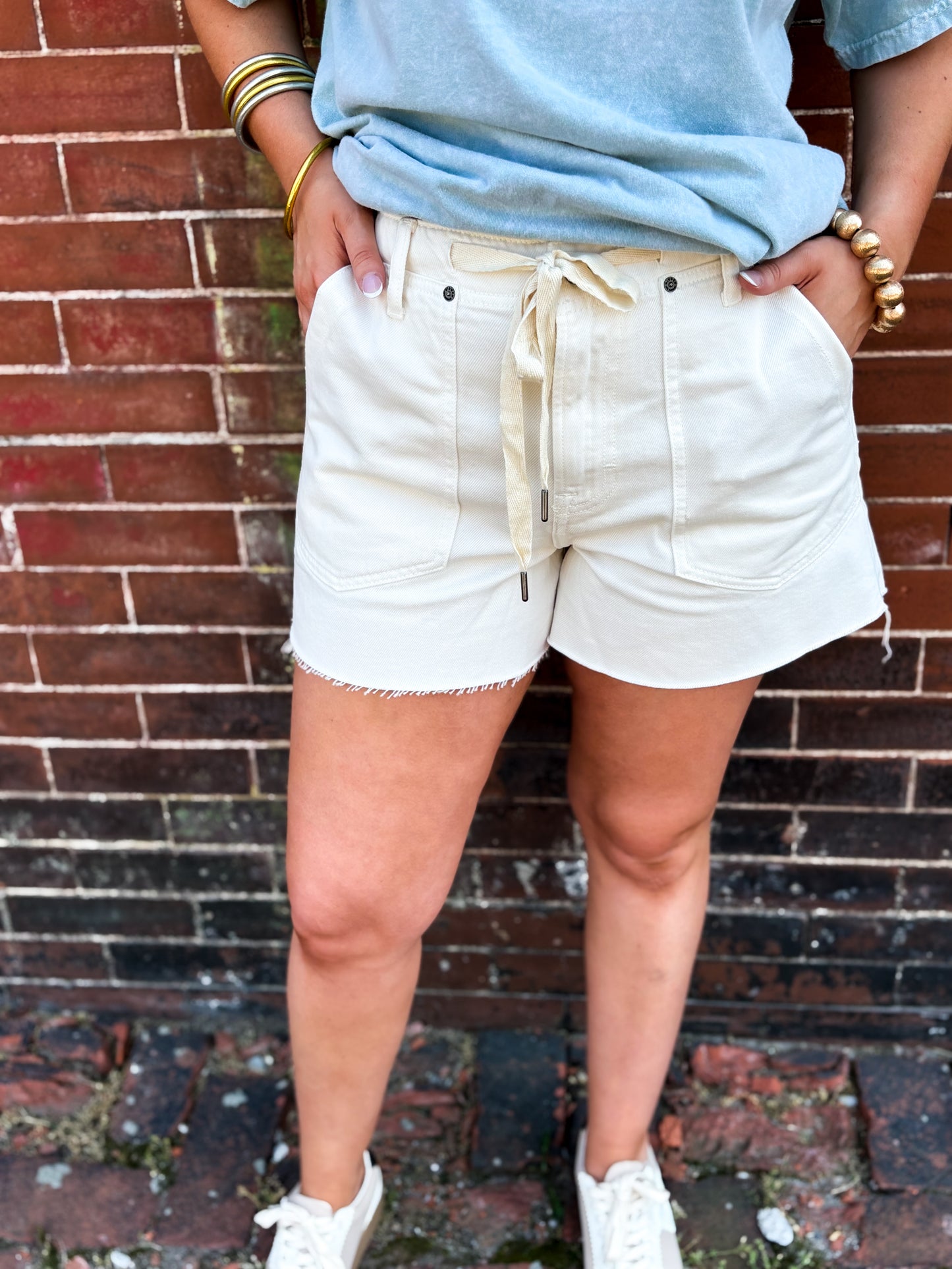 Opal Tie Denim Shorts
