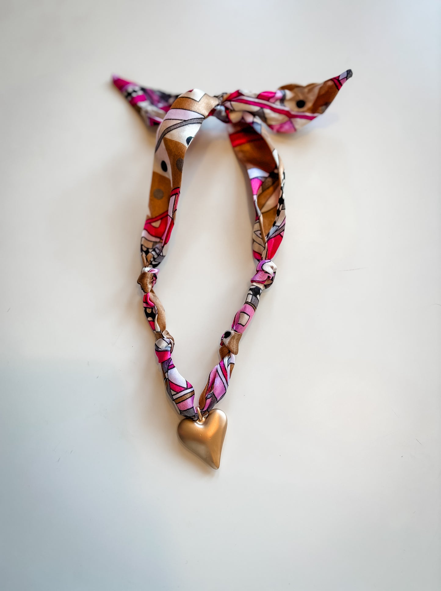 Bold Heart Scarf Necklace