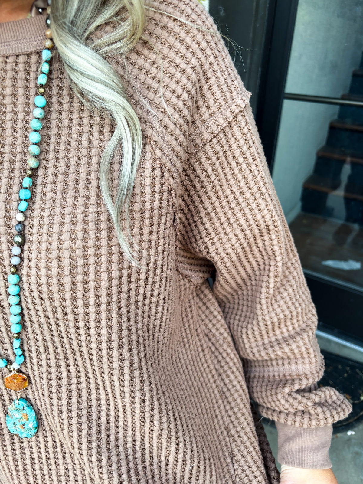 Mocha Cozy Patch Pullover