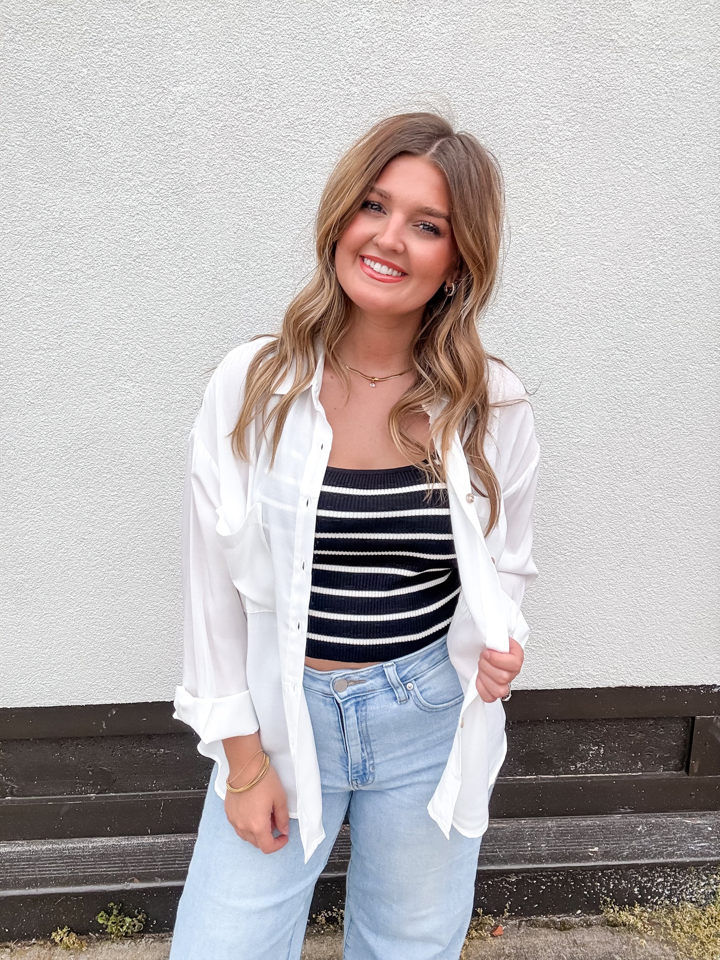 Stripe This Way Tank - Black