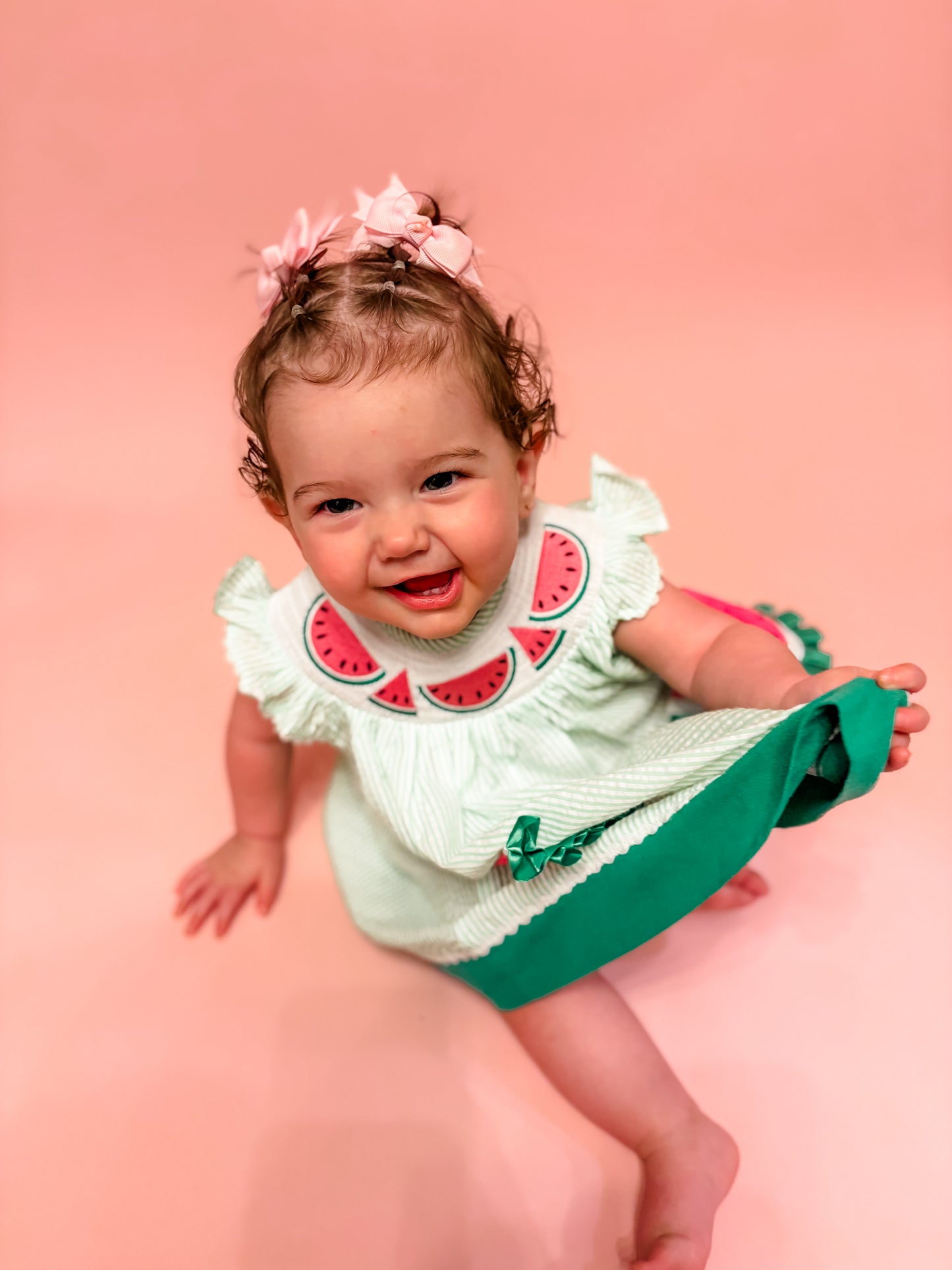 Watermelon Green Seersucker Dress