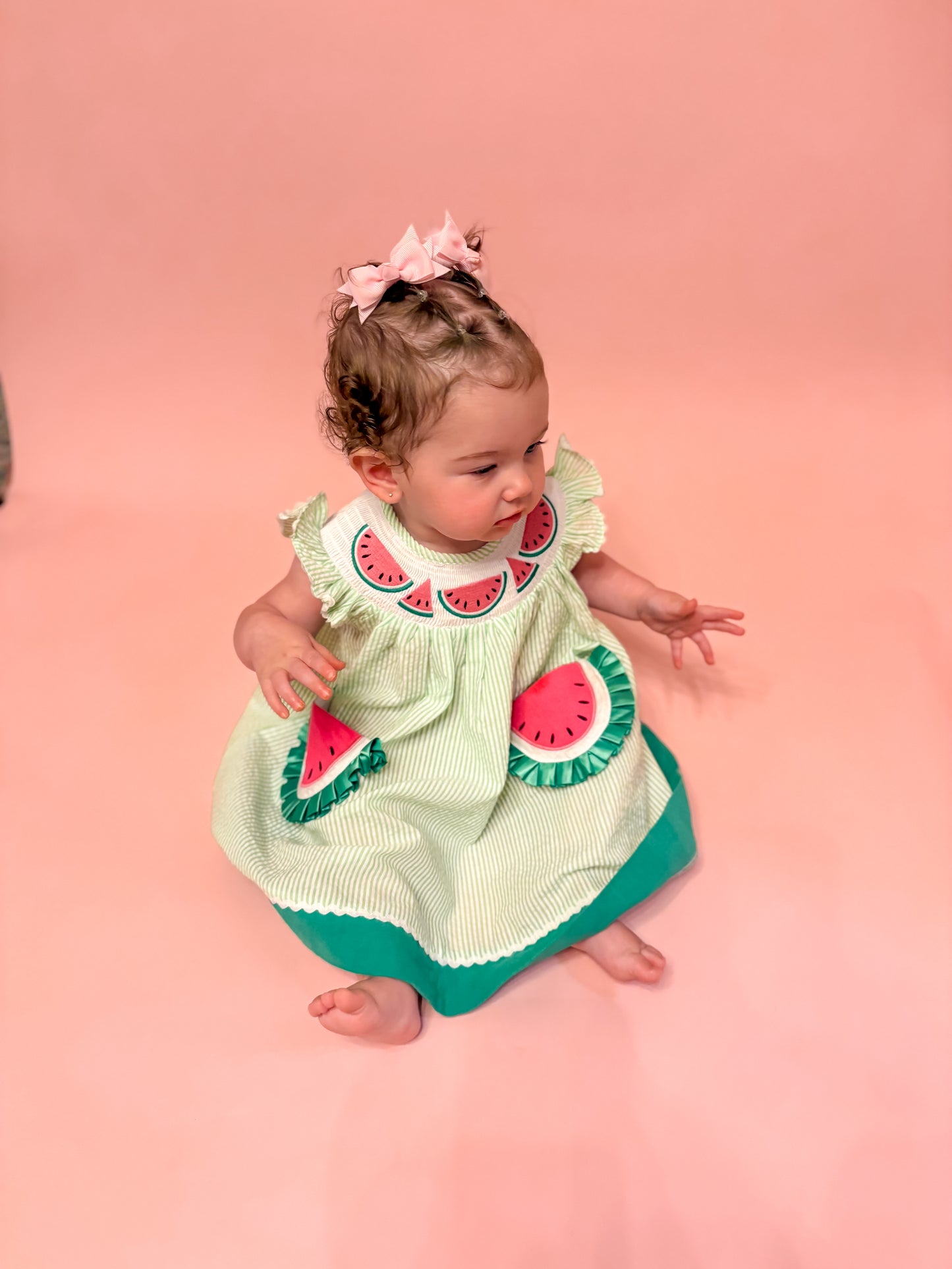 Watermelon Green Seersucker Dress